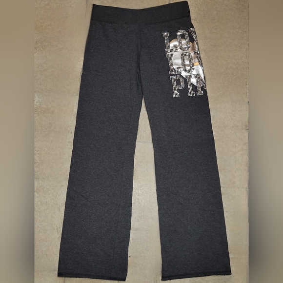 Victoria's Secret PINK Rare Vintage Y2K 3pc Bling Flared Sweats Heart Set XS-M - Picture 11 of 16